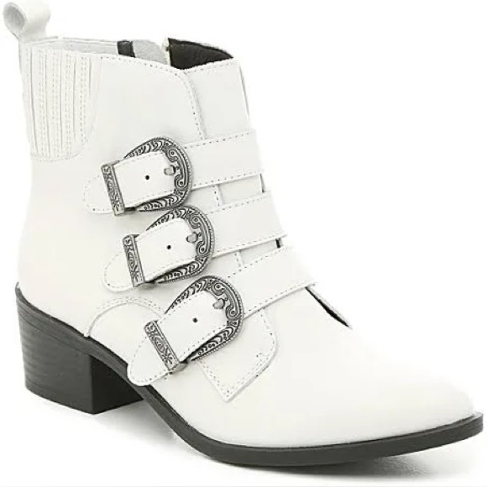 Steve Madden Bark Western Buckle Booties – White – NWOT – Size 7 - Picture 7 of 16